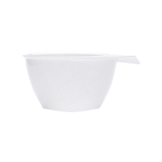 Ergonomic White Melamine Mixing Bowl with Integrated Thumb Handle and Pour Spout